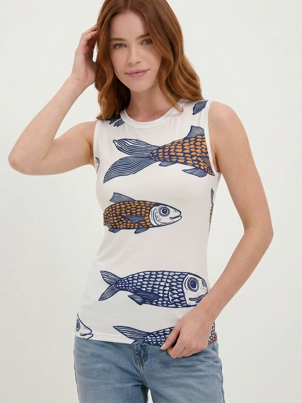 ZARA Womens Summer Printed Vest Sleeveless Slim Fit Tank Top